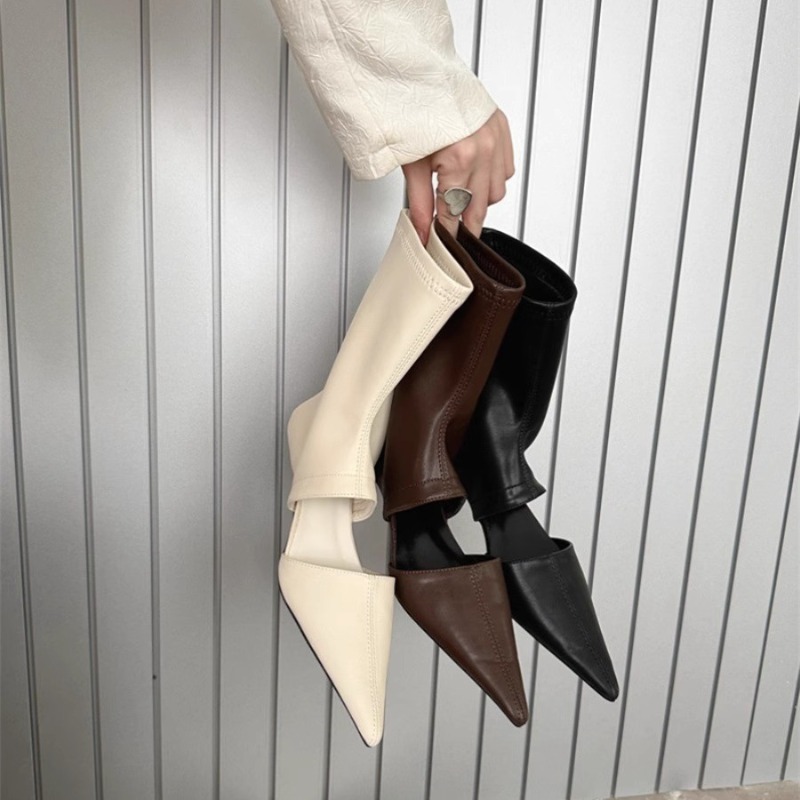Women'S Fashion Boots - New Black Pointed Hollowed Out Cool