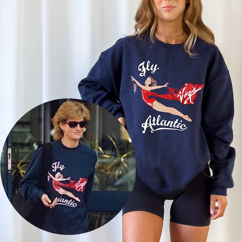 Women'S Fashion From The 80S - Fly Atlantic Princess Diana Sweatshirt Retro