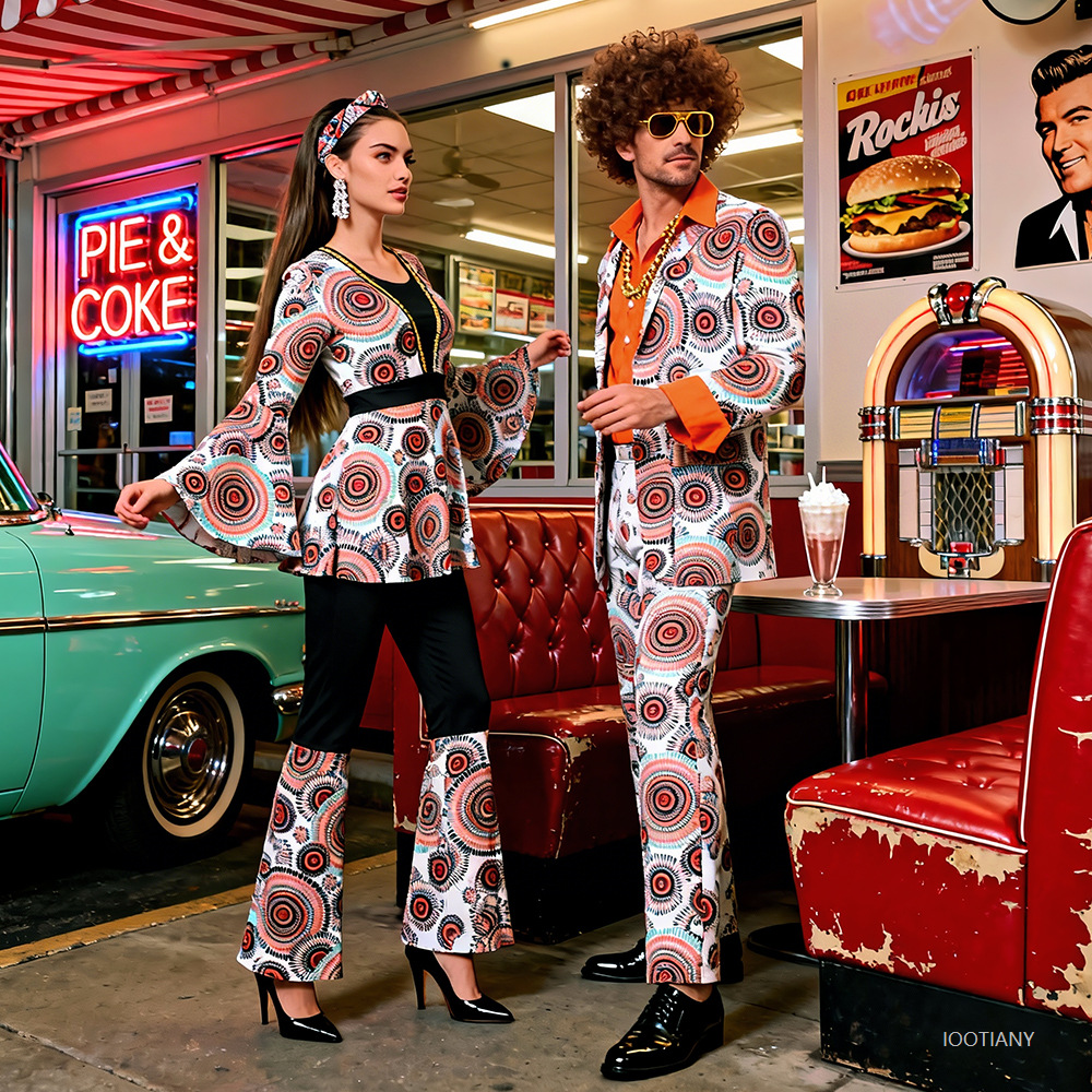 Women'S Fashion From The 80S - Halloween Party Disco Adult Couples Hippie