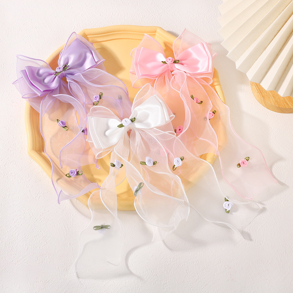 Women'S Fashion Boutique - 1pcs Cute Flower Embroidery Hair Clips