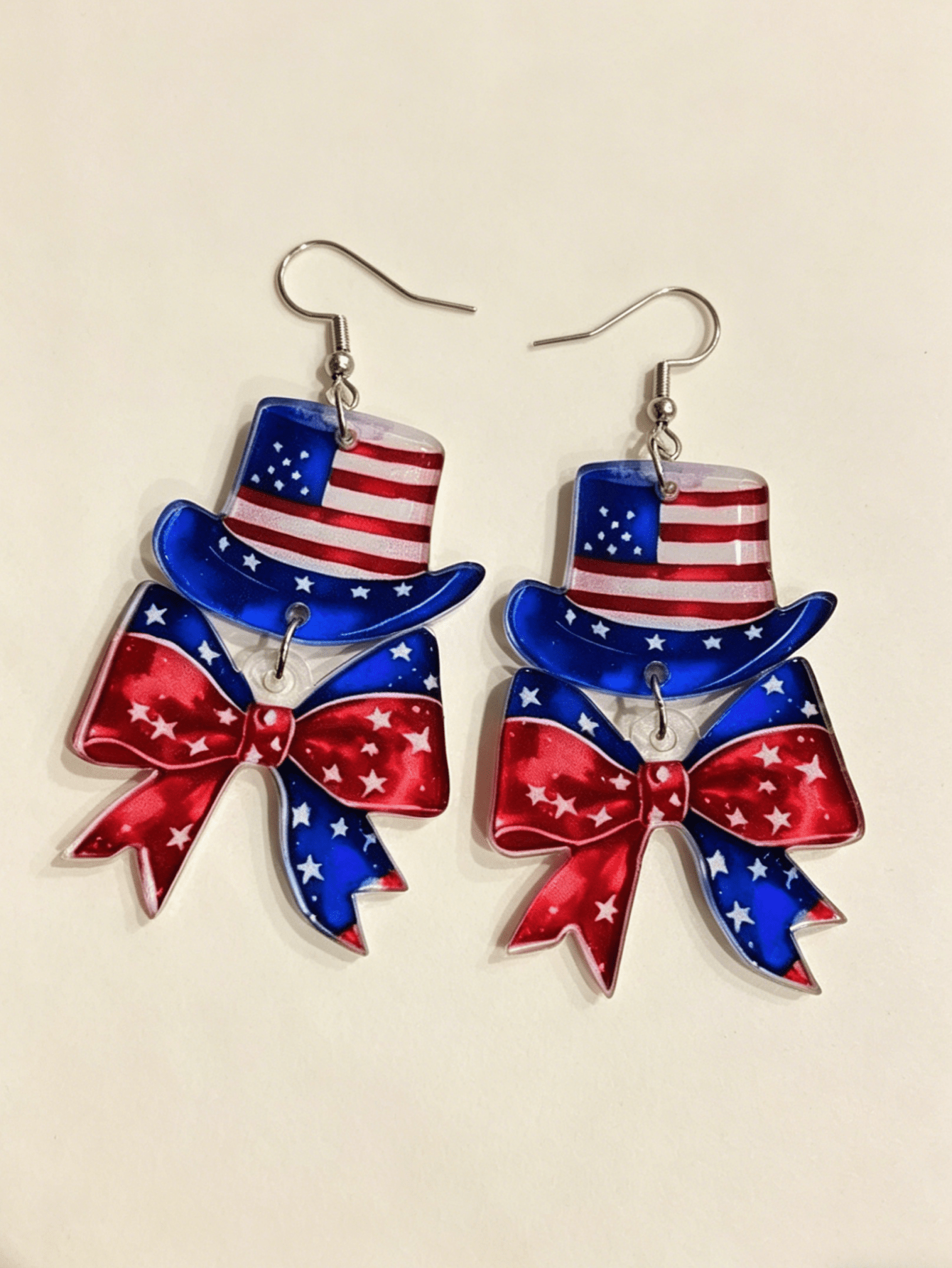 Women Fashion Usa - Patriotic USA Flag Top Hat Bowknot