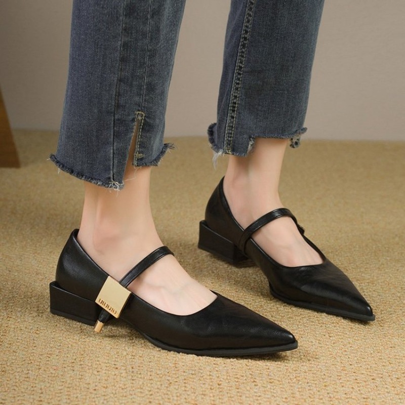 2025 Retro Style Thick Heel Wo - Women'S Fashion Spring 2025 のレビューと価格