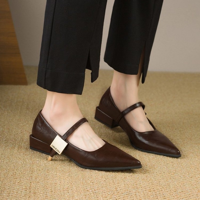 2025 Retro Style Thick Heel Wo - Women'S Fashion Spring 2025 のレビューと価格