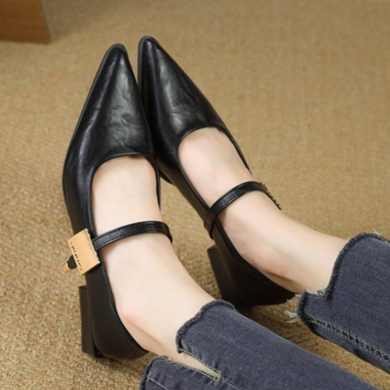 2025 Retro Style Thick Heel Wo - Women'S Fashion Spring 2025 のレビューと価格