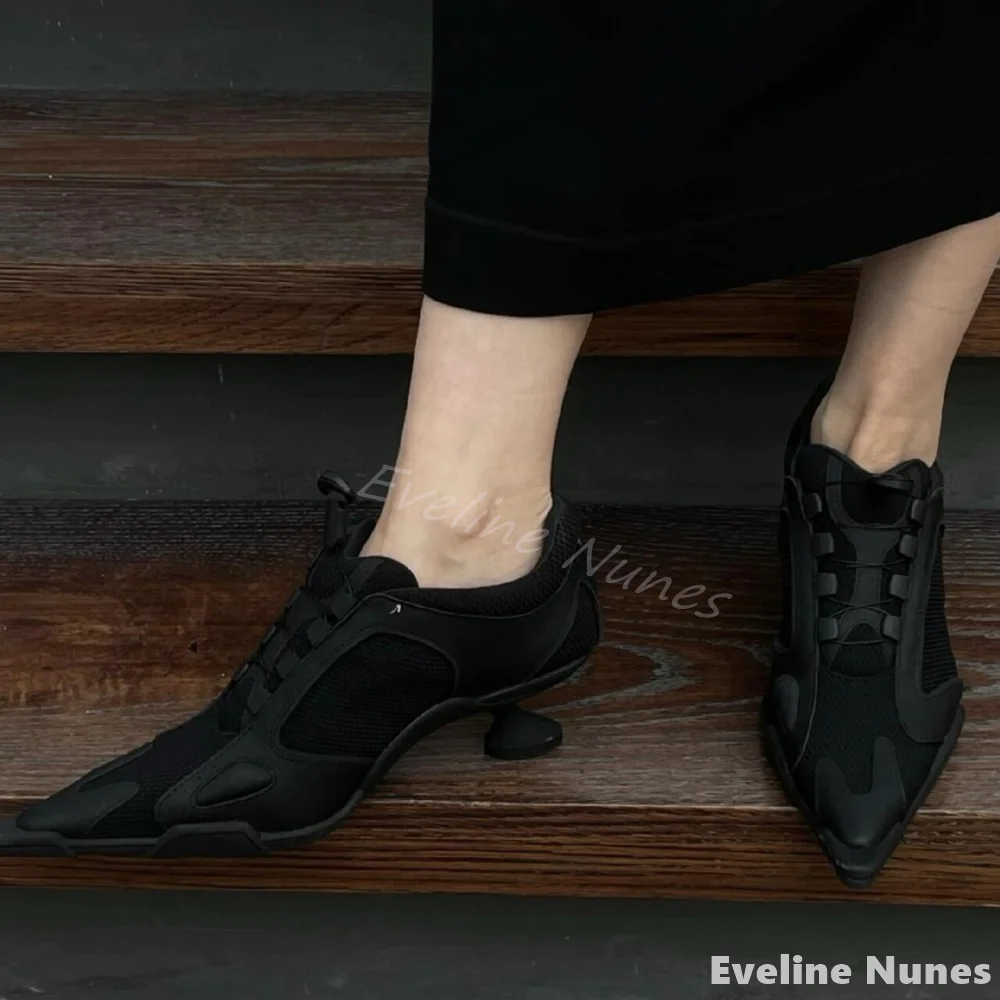 Mesh panel high-heeled sneaker - Sneakers Fashion Women のレビューと価格