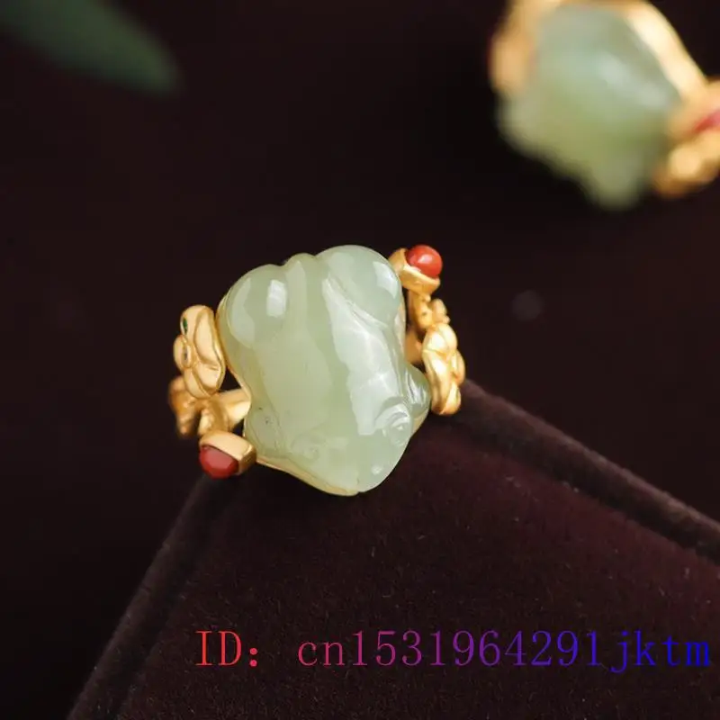 Green Jade Frog Rings Charms N - Women Fashion Jewellery のレビューと価格