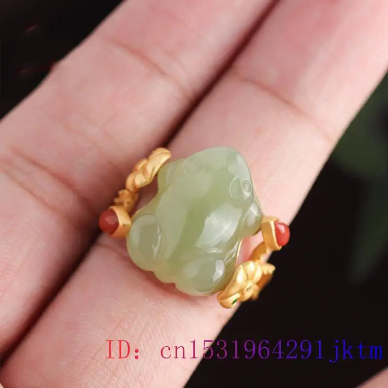 Green Jade Frog Rings Charms N - Women Fashion Jewellery のレビューと価格