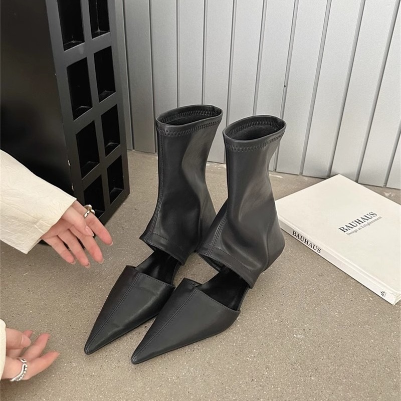 New Black Pointed Hollowed Out - Women'S Fashion Boots のレビューと価格