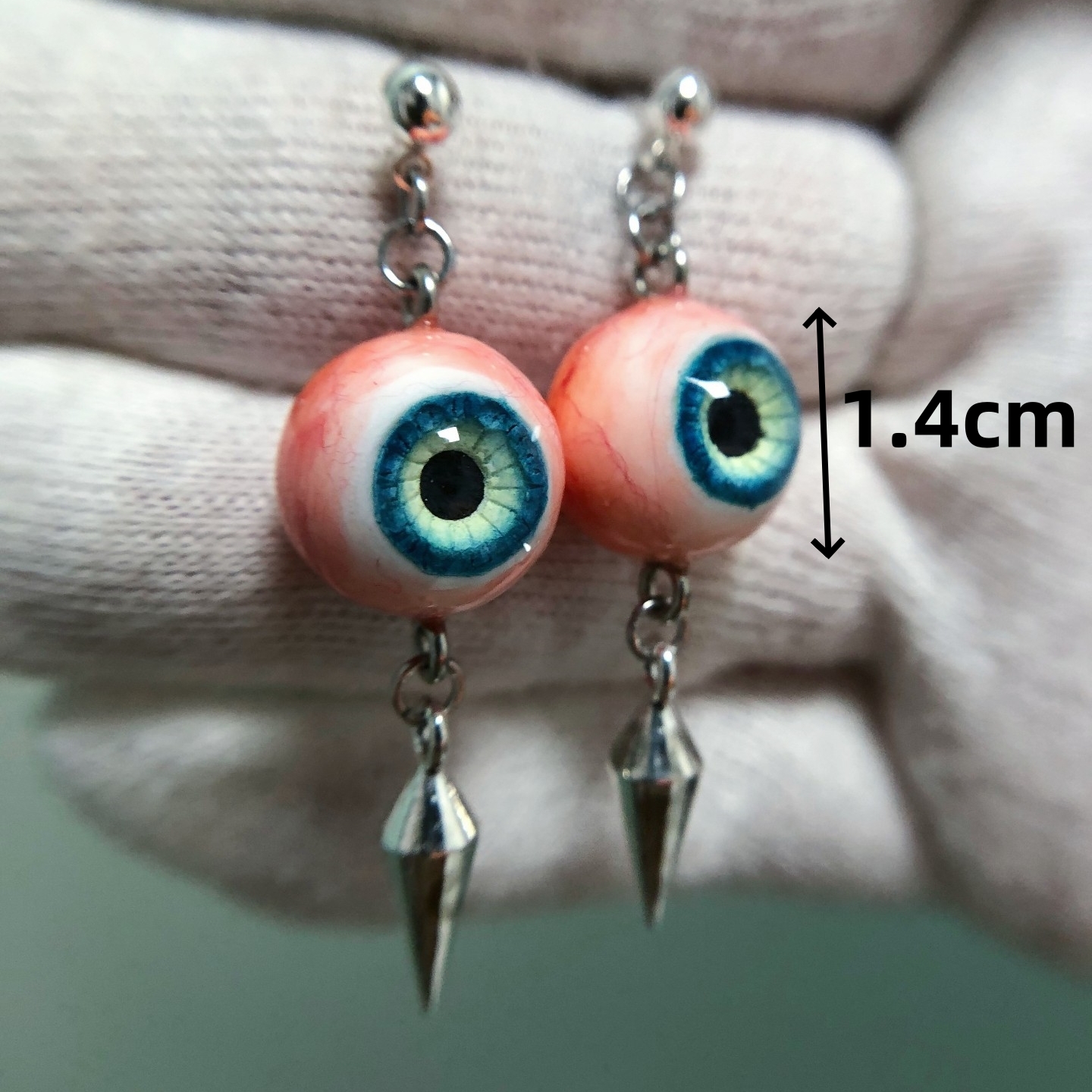 3160 Moss Green Eye Ball Hoop  - Women'S Fashion Edgy のレビューと価格