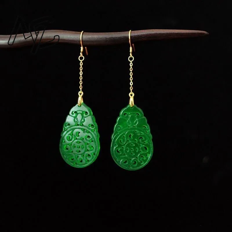 925 Silver Natural Green Jade  - Women Fashion Jewellery のレビューと価格