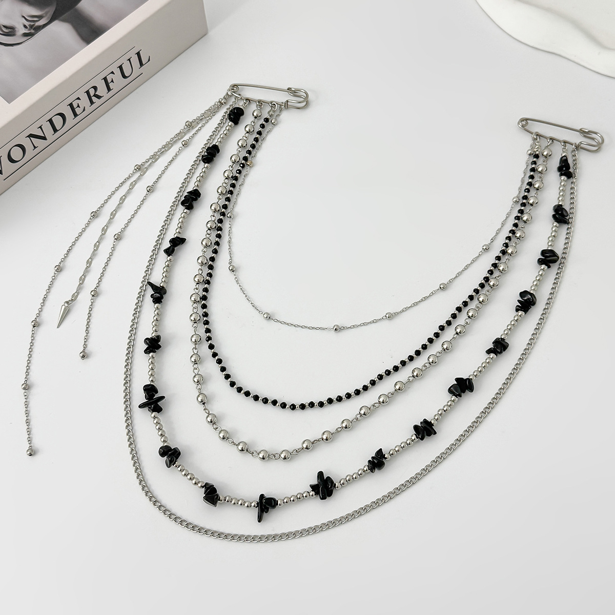 Punk Hip Hop Long Crystal Broo - Women'S Fashion Layering のレビューと価格