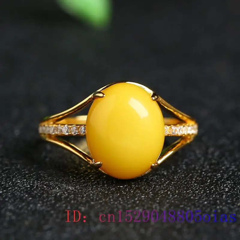Yellow Amber Ring Fashion Luck - Women Fashion Jewellery のレビューと価格