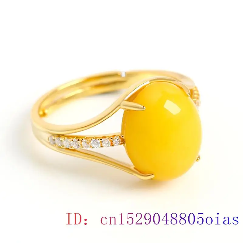 Yellow Amber Ring Fashion Luck - Women Fashion Jewellery のレビューと価格