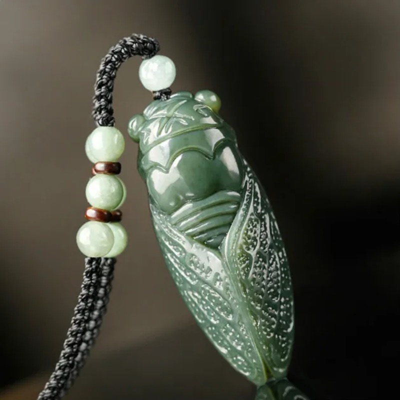 Natural Hetian Jade Cicada Pen - Women Fashion Jewellery のレビューと価格