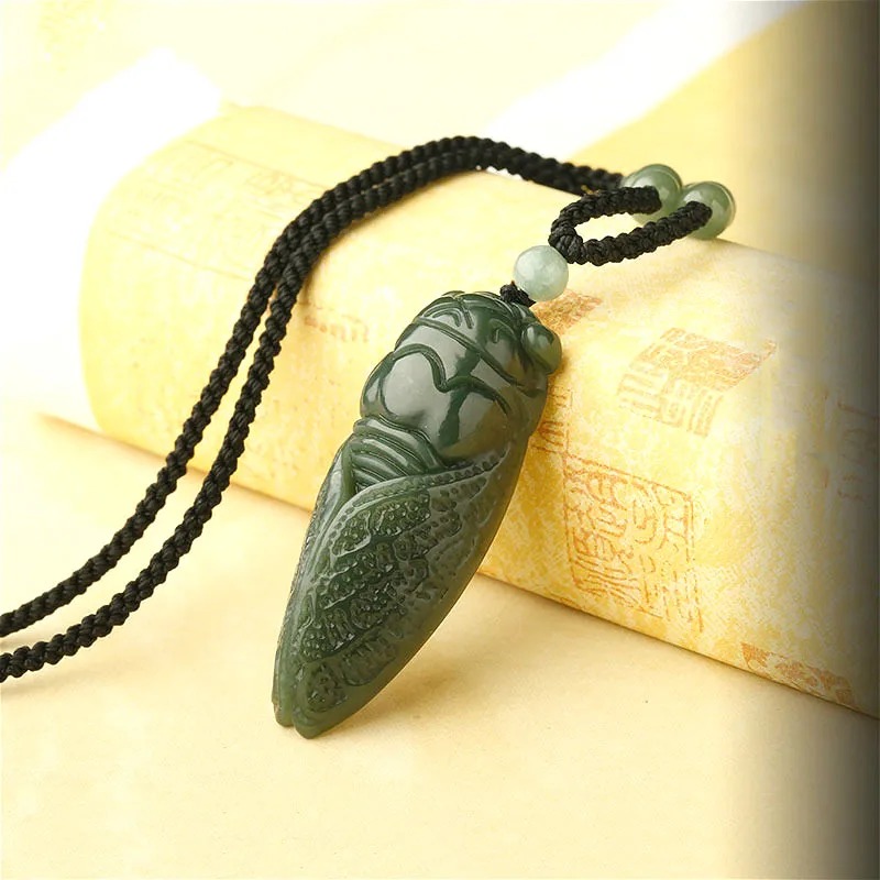 Natural Hetian Jade Cicada Pen - Women Fashion Jewellery のレビューと価格