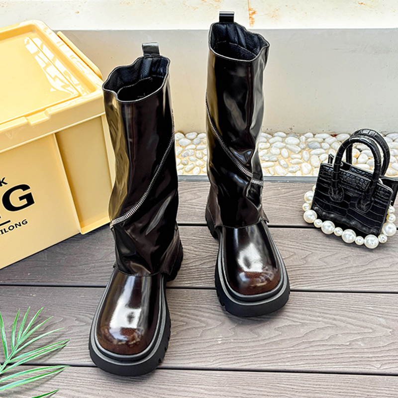 Fashion Platform Leather Shoes - Women'S Fashion Winter 2025 のレビューと価格