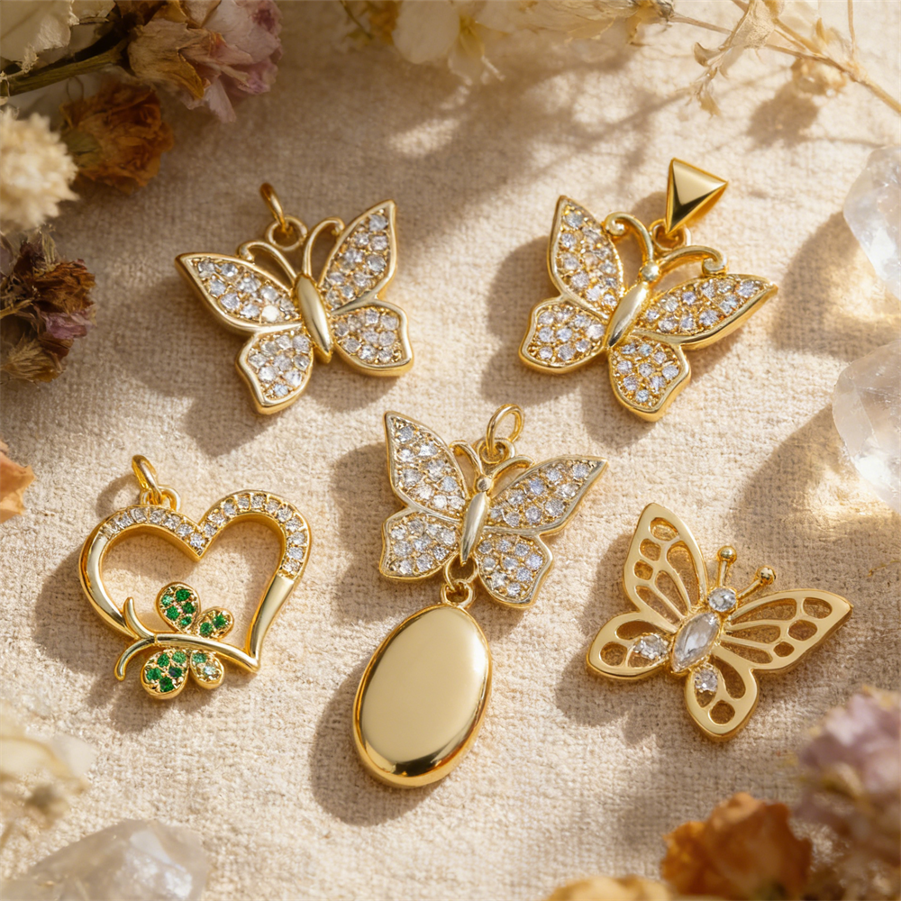 3Pcs Pendants Brass Plated Cub - Women Fashion Jewellery のレビューと価格