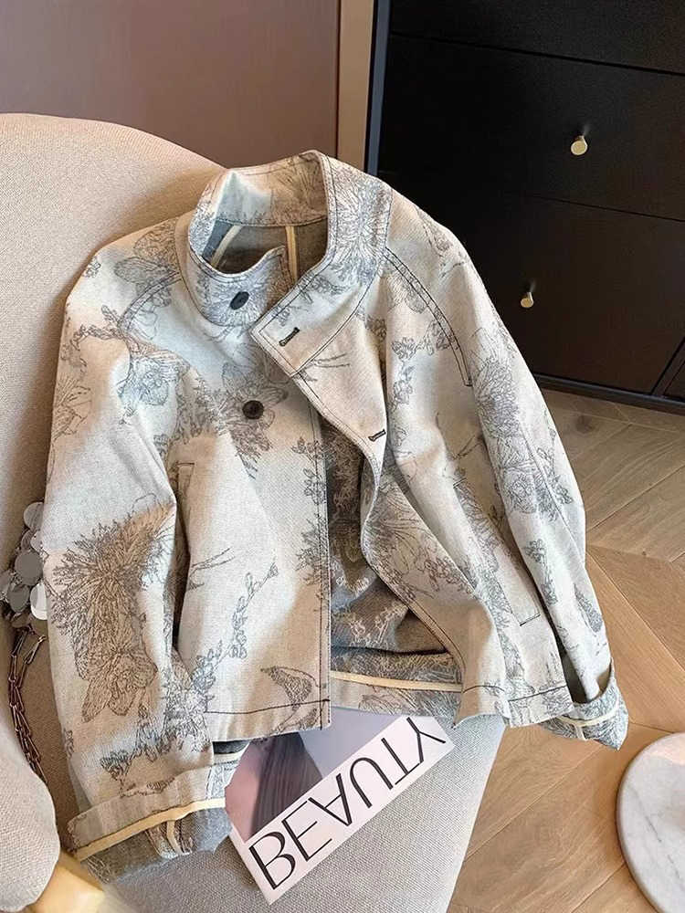 Women Light Grey Print Denim J - Women'S Fashion In The 90S のレビューと価格