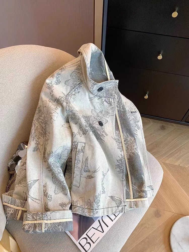 Women Light Grey Print Denim J - Women'S Fashion In The 90S のレビューと価格
