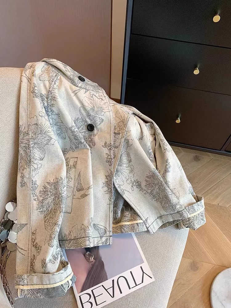 Women Light Grey Print Denim J - Women'S Fashion In The 90S のレビューと価格