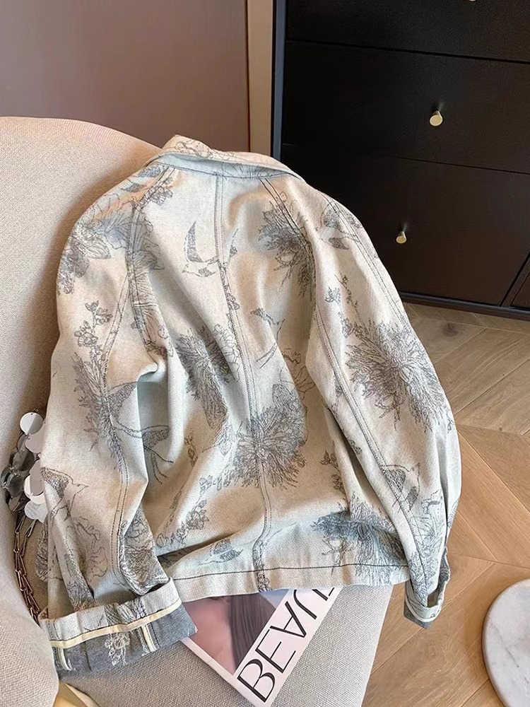 Women Light Grey Print Denim J - Women'S Fashion In The 90S のレビューと価格