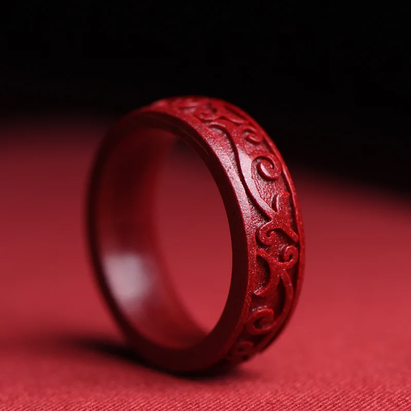 Natural Authentic Cinnabar Rin - Women Fashion Jewellery のレビューと価格