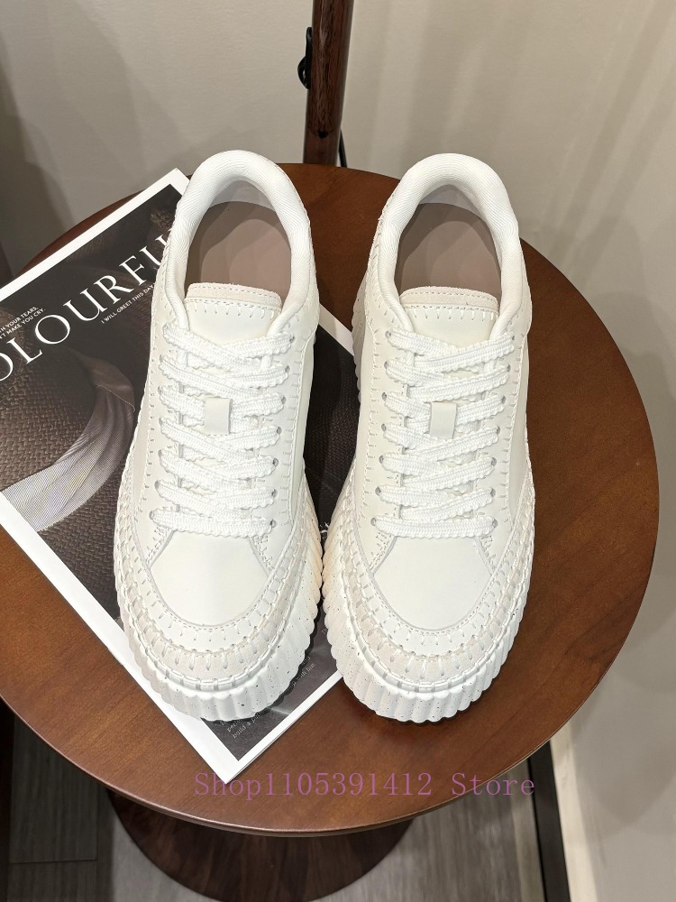 New Thick-Sole 8CM White Shoes - Sneakers Fashion Women のレビューと価格