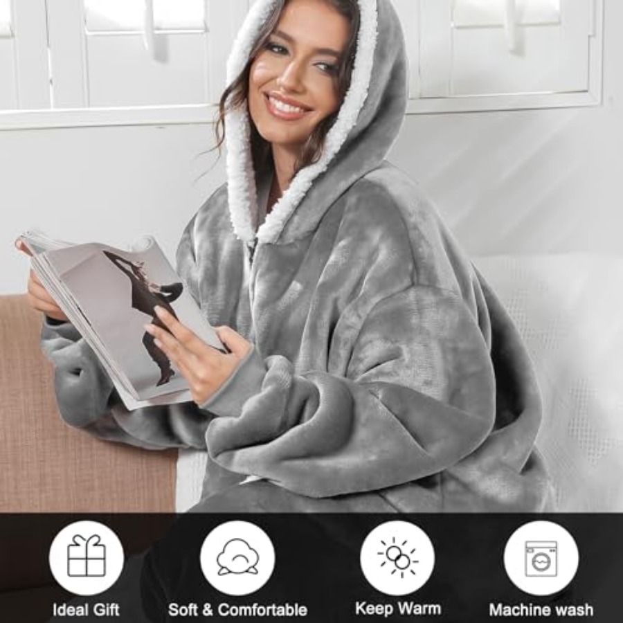 Oversized Wearab Blanket Hoodi - Hoodie Women Oversized のレビューと価格