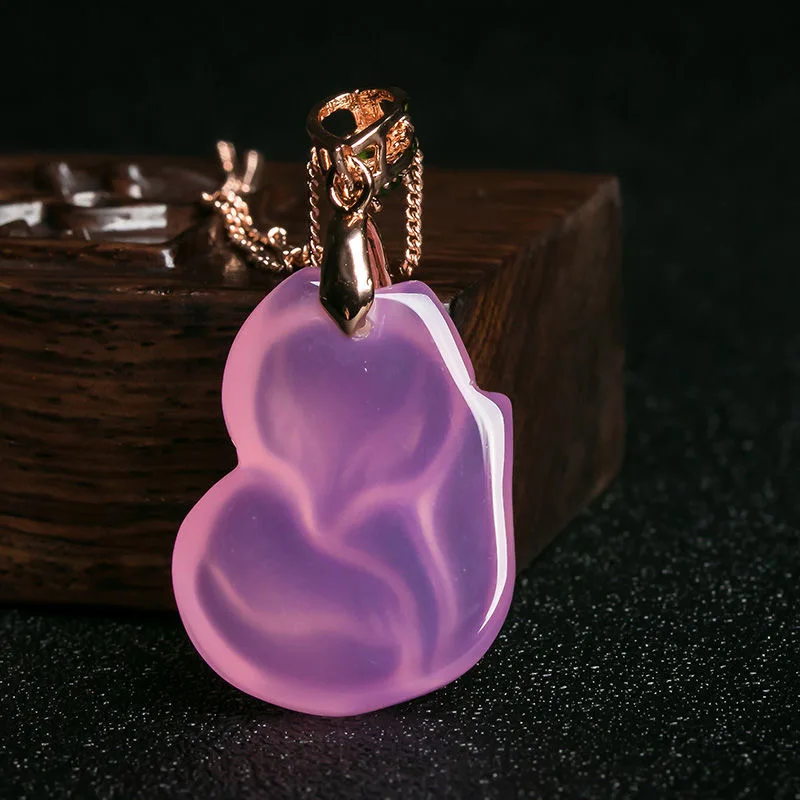 Natural Purple Agate Fox Penda - Women Fashion Jewellery のレビューと価格