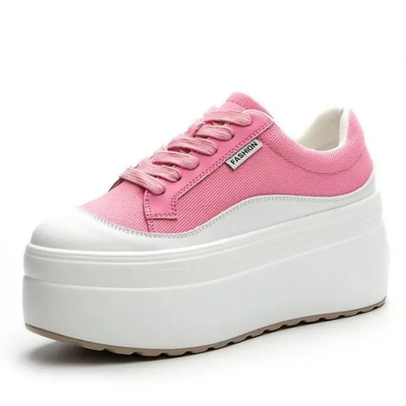 8cm New Canvas Genuine Leather - Sneakers Fashion Women のレビューと価格