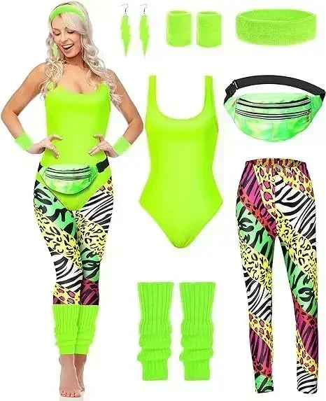 7 Pcs 80s Fancy Workout Costum - Women'S Fashion From The 80S のレビューと価格
