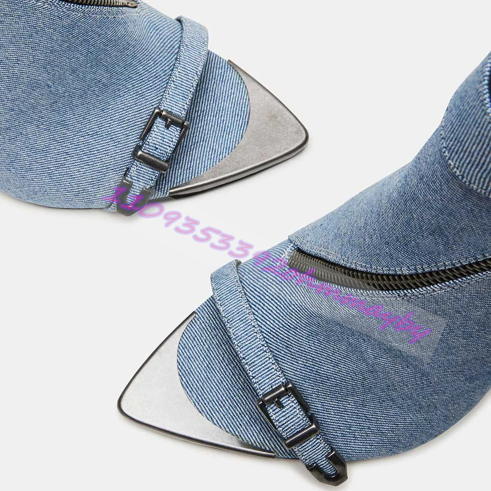 Summer Blue Denim Pointed-Toe  - Women'S Fashion Boots のレビューと価格