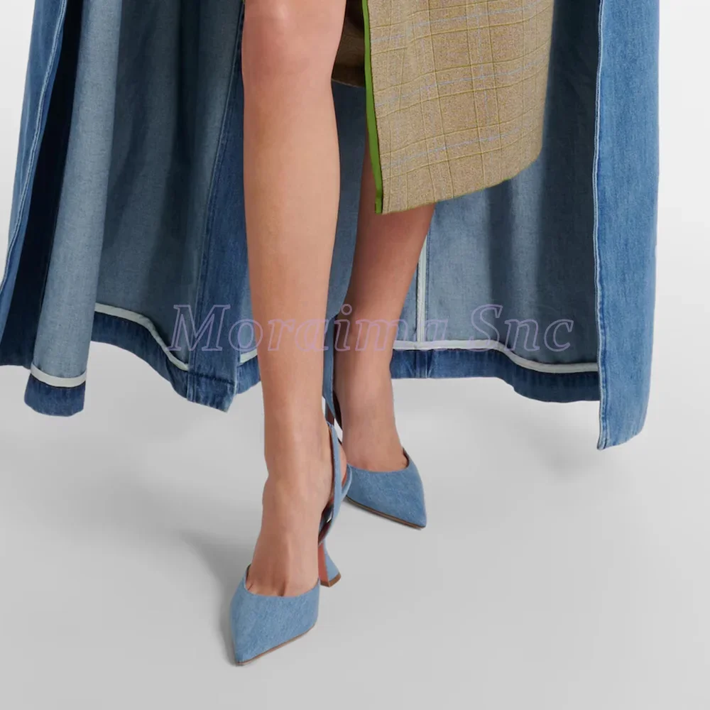 Denim Pointed Toe Sandals Wine - Women'S Fashion Spring 2025 のレビューと価格