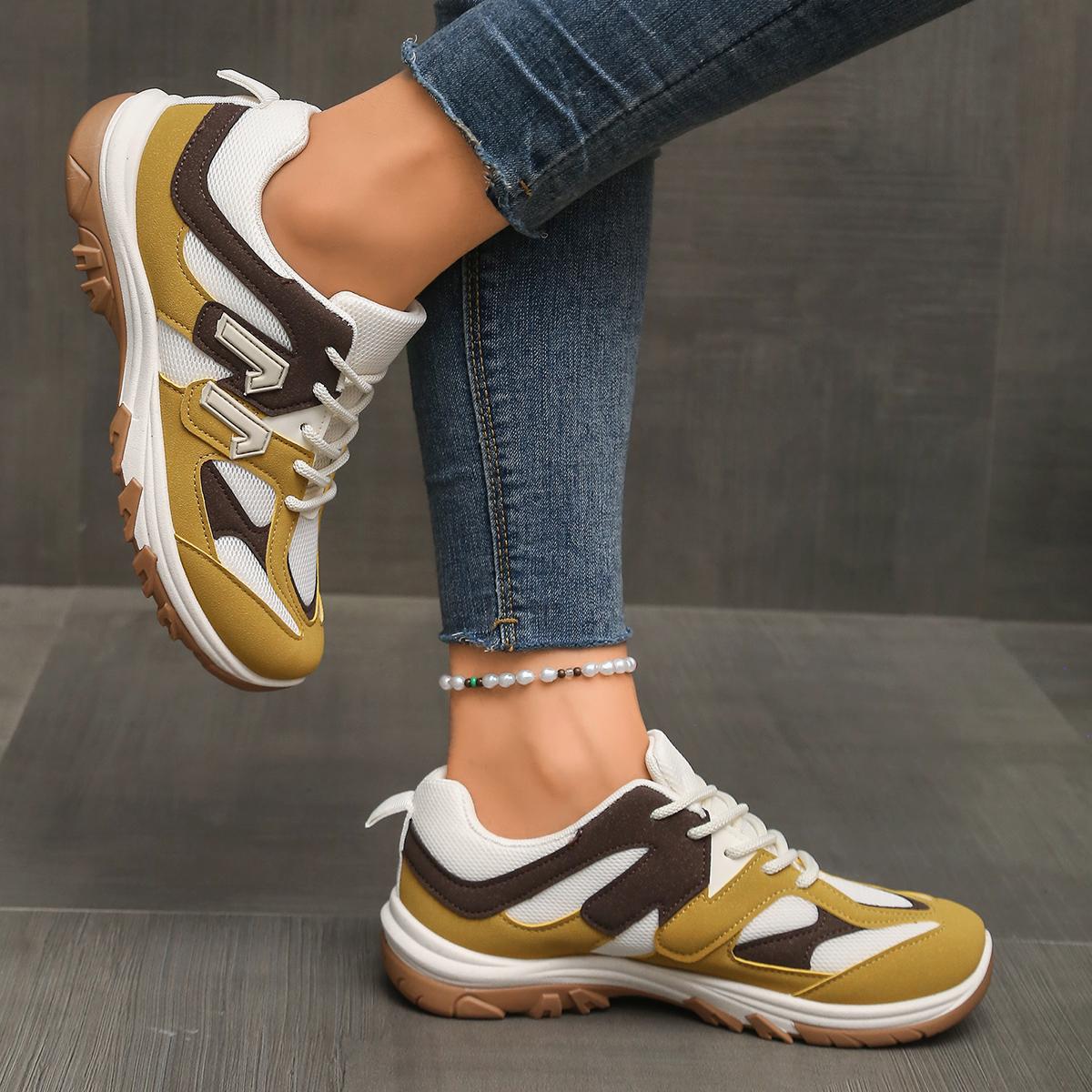 Fashion Gray Yellow Mix Color  - Women'S Yellow Fashion Sneakers のレビューと価格