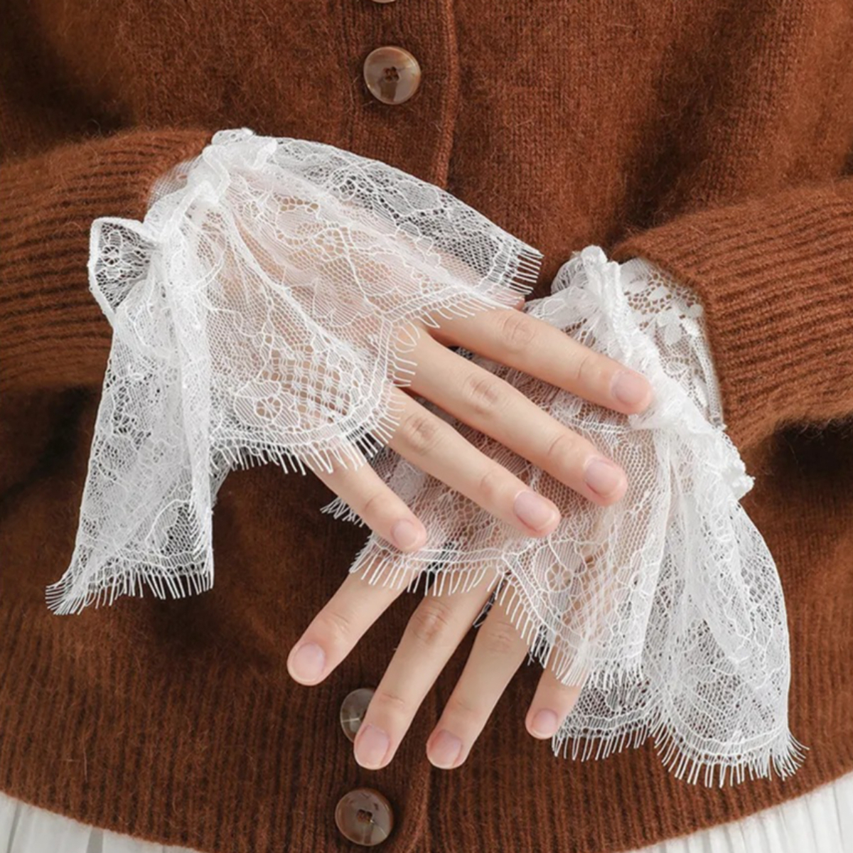 Detachable Lace Flower Mesh Fl - Women'S Fashion Layering のレビューと価格