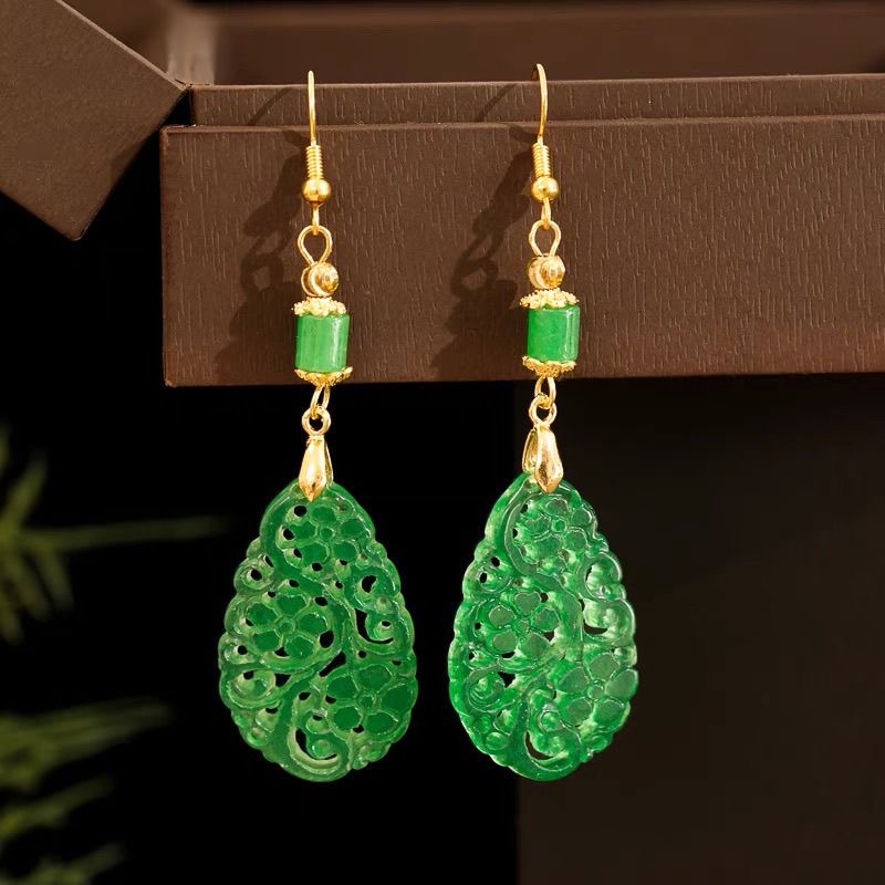 925 Silver Natural Green Jade  - Women Fashion Jewellery のレビューと価格