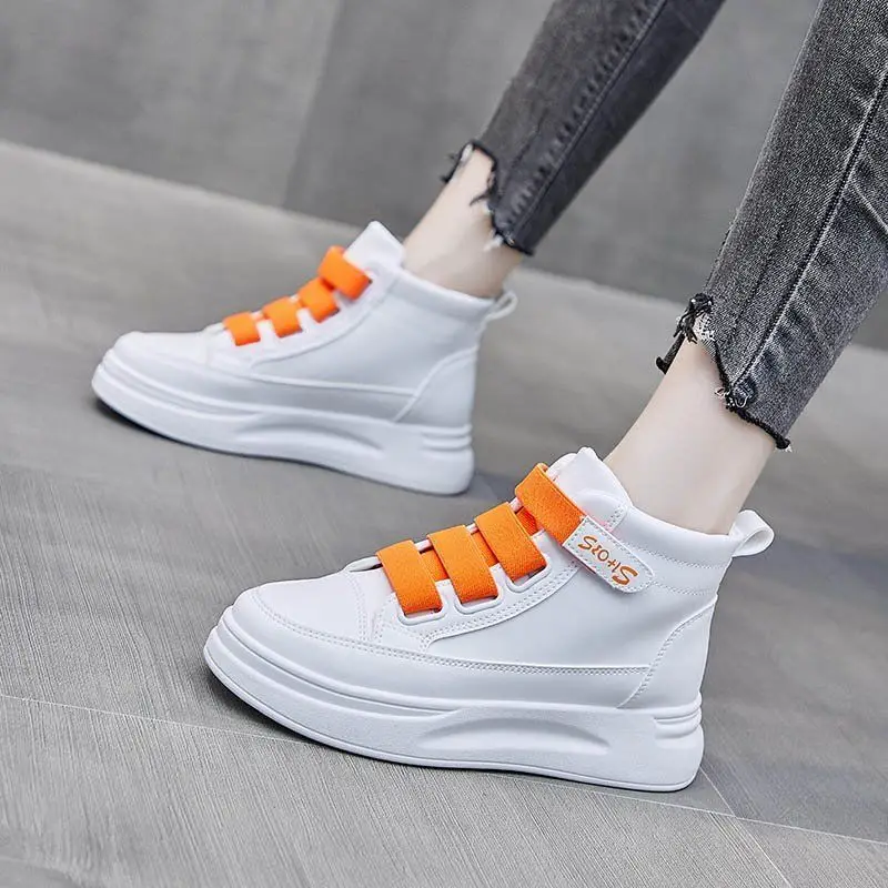 High Top White Sneakers 2025 W - Women'S Fashion Velcro Sneakers のレビューと価格