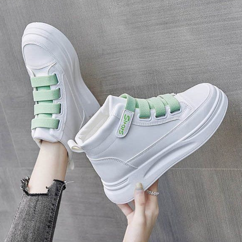 High Top White Sneakers 2025 W - Women'S Fashion Velcro Sneakers のレビューと価格