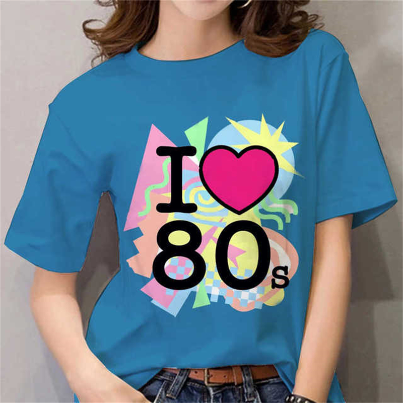 80s Womens T Shirt Femal Black - Women Fashion 80S のレビューと価格