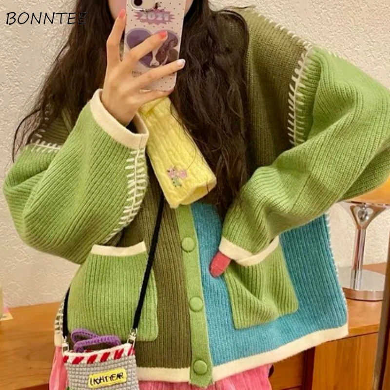 Cardigan Women Patchwork S-4XL - Women Fashion 80S のレビューと価格