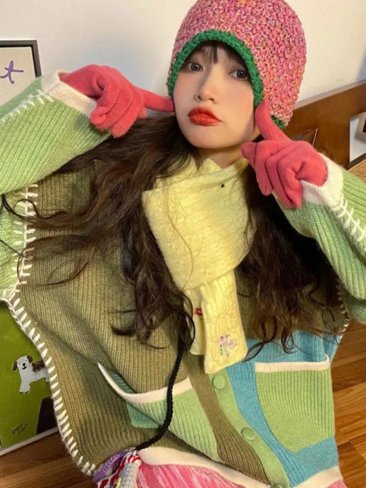 Cardigan Women Patchwork S-4XL - Women Fashion 80S のレビューと価格