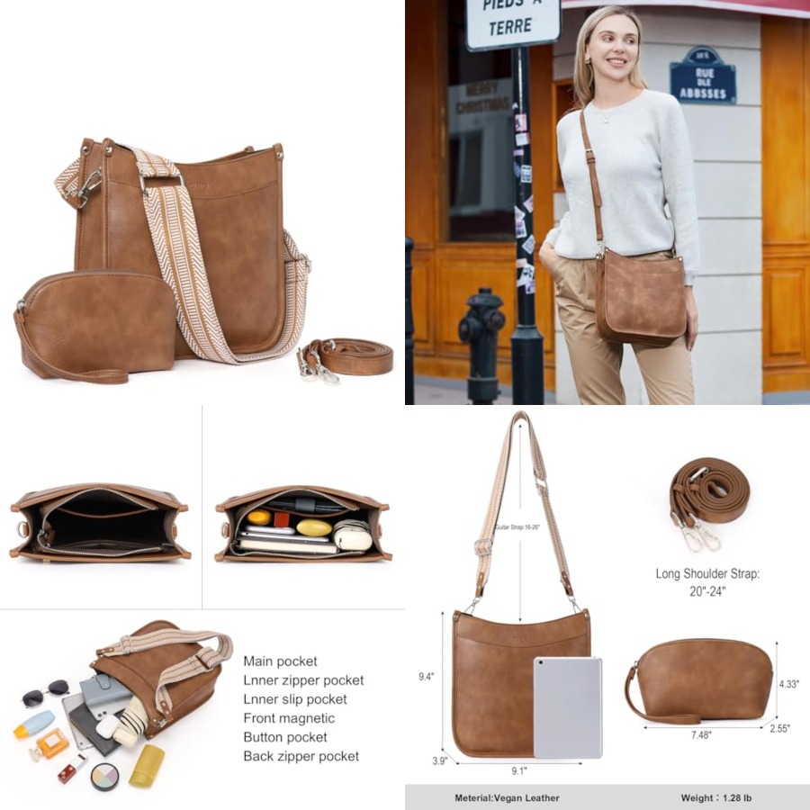 CLUCI Purses for Women, Vegen  - Crossbody Bag Women のレビューと価格