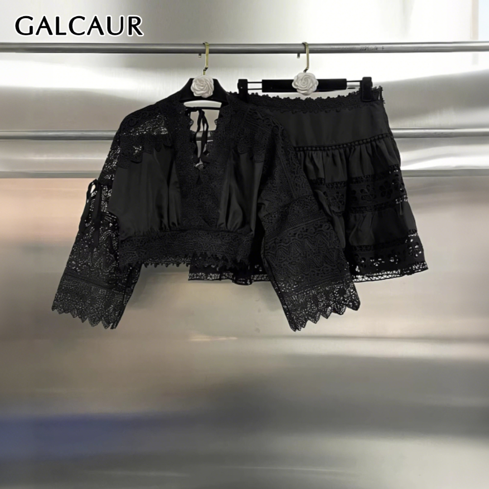 GALCAUR Black Spliced Lace Two - Women'S Fashion Edgy のレビューと価格