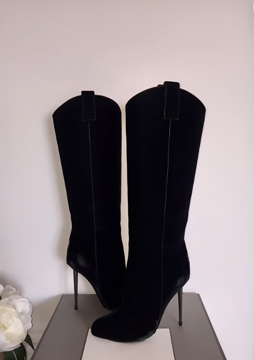 Fashion Women Black Velvet Kne - Women'S Fashion Edgy のレビューと価格