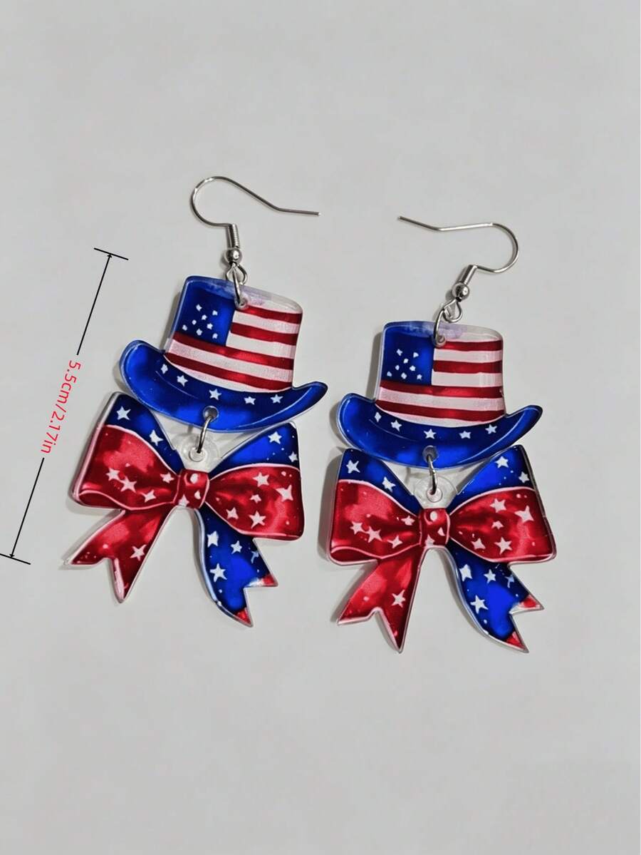 Patriotic USA Flag Top Hat Bow - Women Fashion Usa のレビューと価格