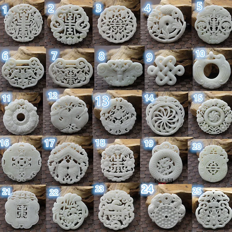 Natural White Jade Carved Luck - Women Fashion Jewellery のレビューと価格