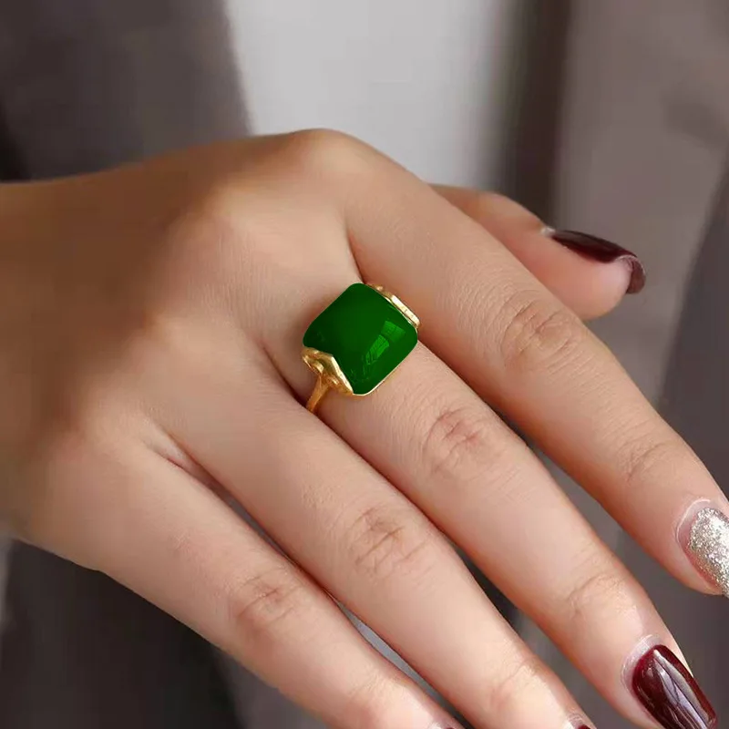 Natural Hetian Jade Ring Fashi - Women Fashion Jewellery のレビューと価格