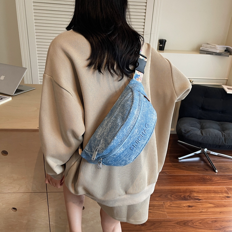 Denim Blue Chest Bags For Wome - Women'S Fashion Boutique のレビューと価格